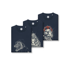 Load image into Gallery viewer, Scribble Triple - Navy T-shirt Bundle