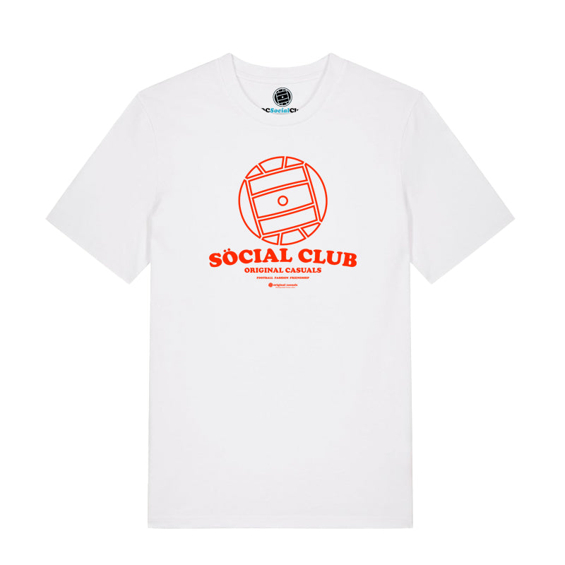 Social Club Curve 'White with Red print'